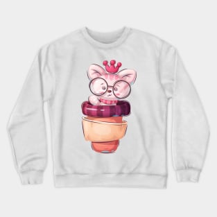 Queen Cat Funny cartoon concept art Crewneck Sweatshirt